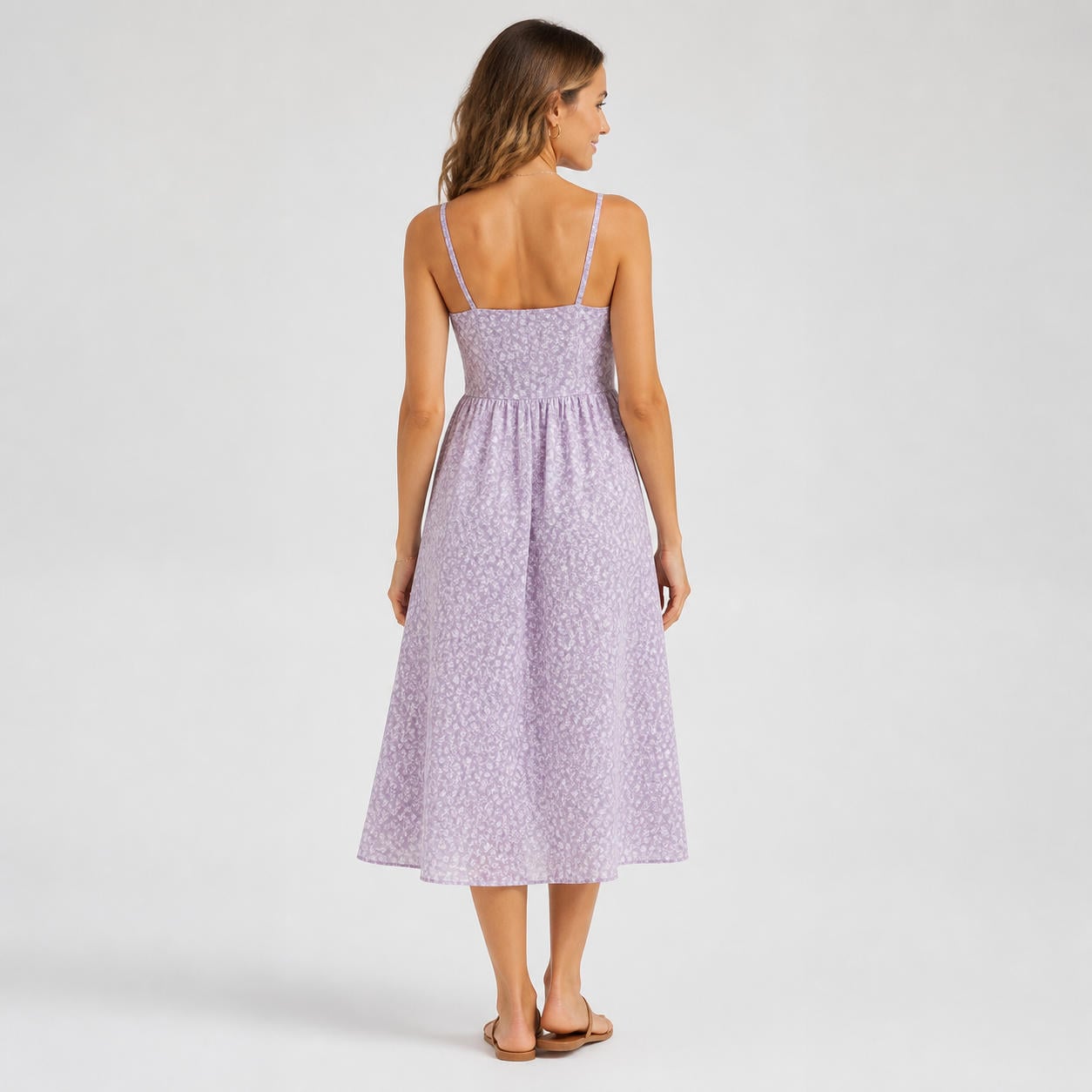 Cottagecore-Sommerkleid im Milchmädchen-Stil mit schmalen Trägern – Ansicht 2