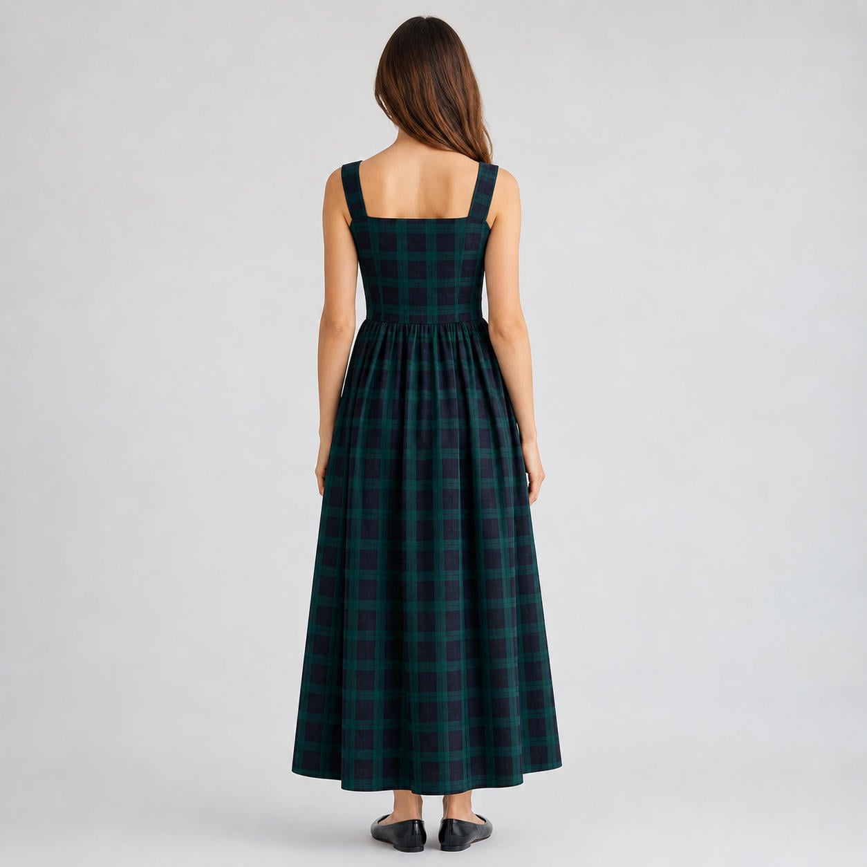 Florentiner Midikleid mit eckigem Ausschnitt und Puffärmeln – Ansicht 2