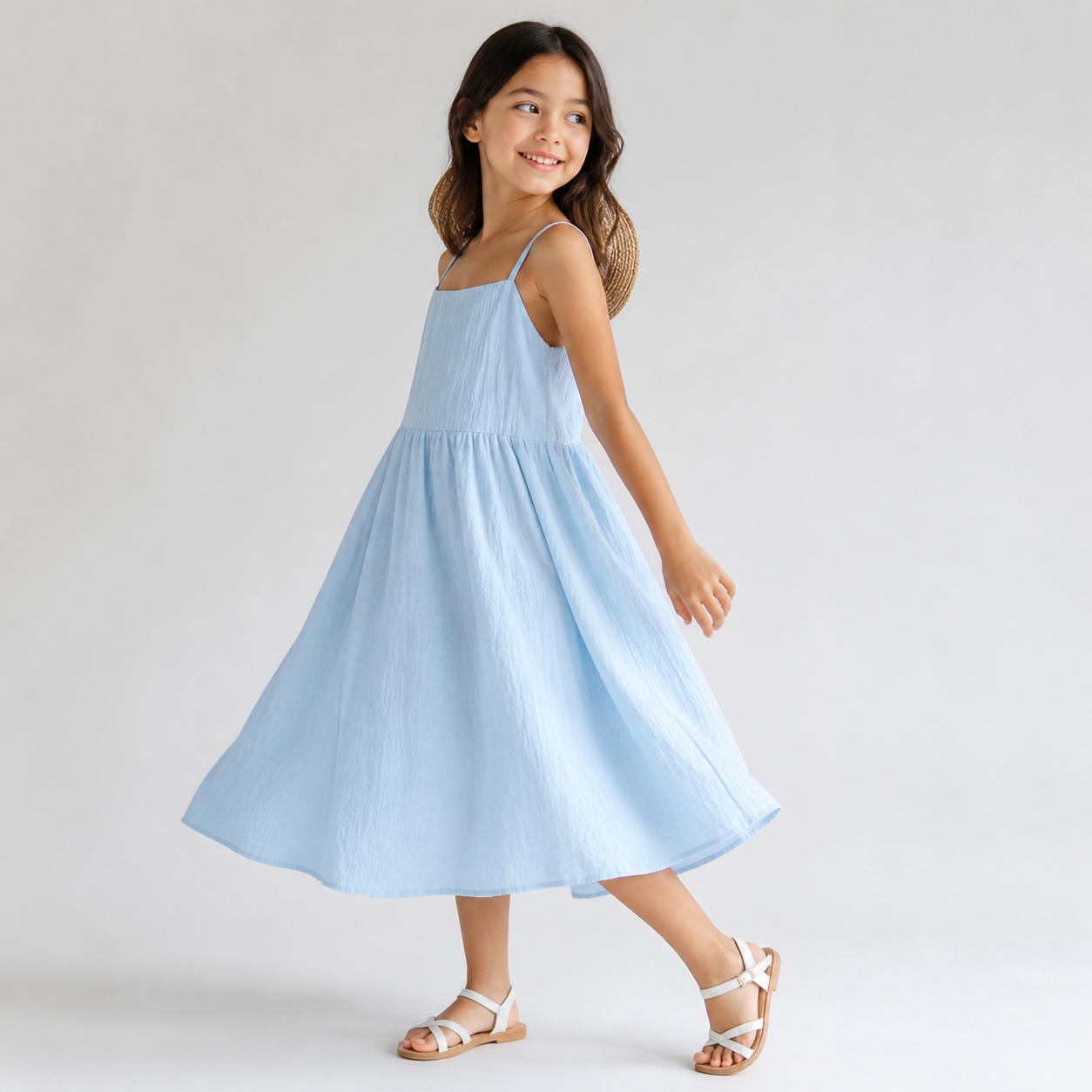 Boho-Sommerkleid für Mädchen mit Spaghettiträgern (2–10 Jahre) – Ansicht 3