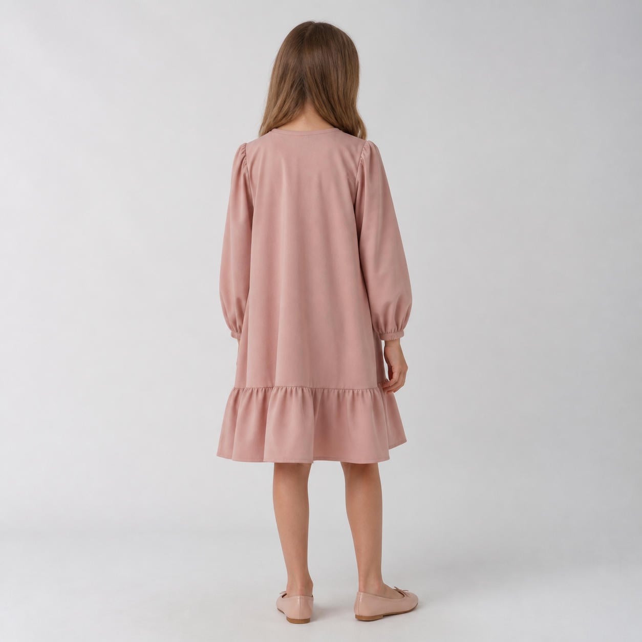 Rüschenkleid für Mädchen mit gepufften Bischofsärmeln (2–10 Jahre) – Ansicht 2