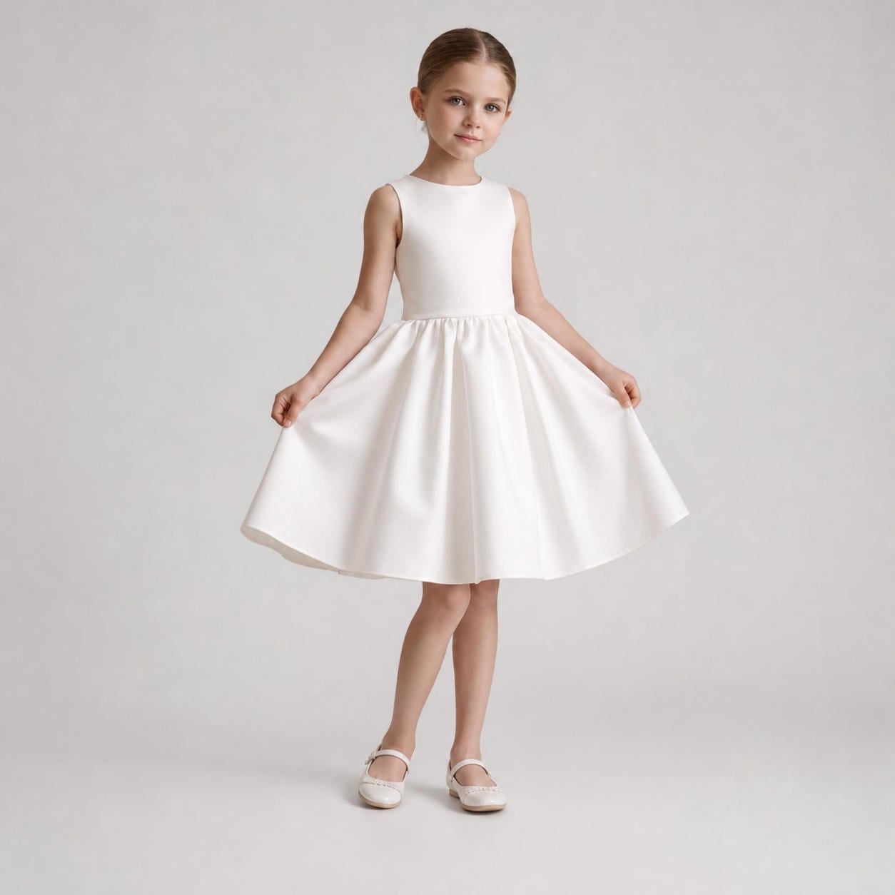 Ärmelloses Partykleid für Mädchen mit gekräuseltem Rock