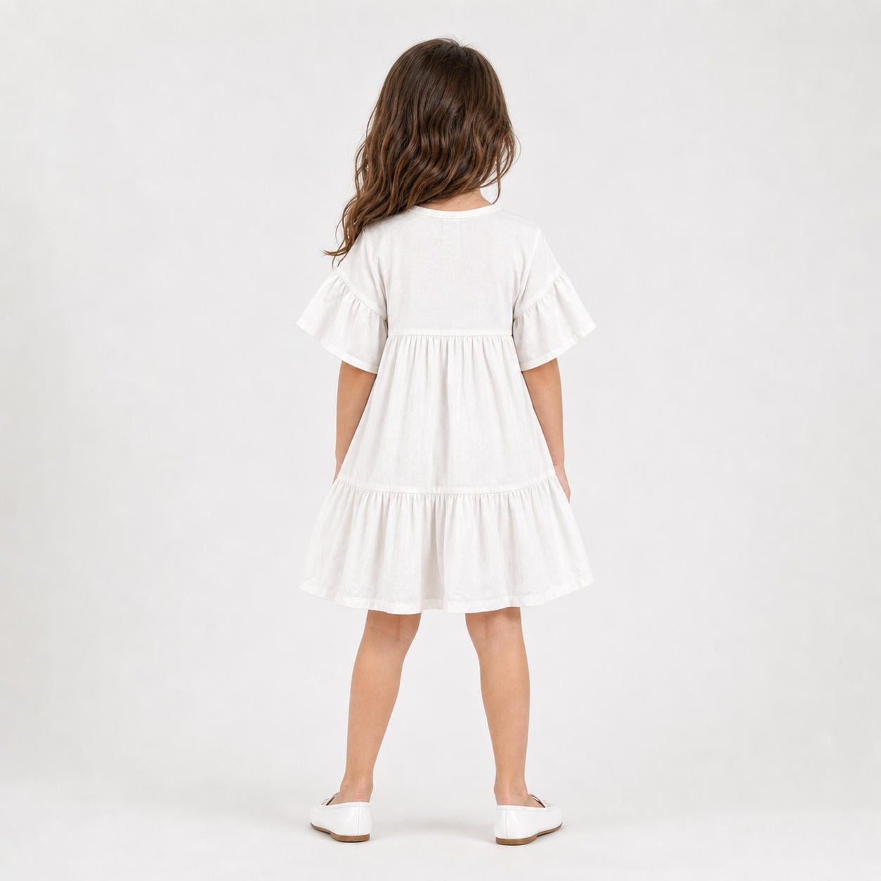 Stufenkleid für Mädchen mit Flatterärmeln – Ansicht 2
