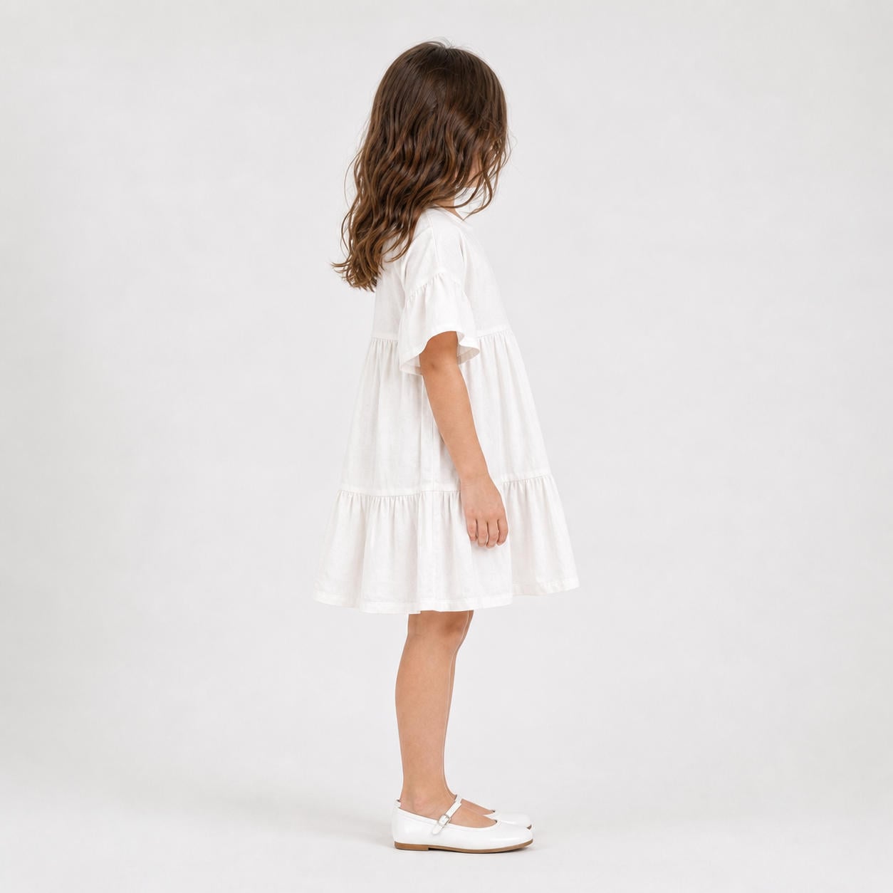 Stufenkleid für Mädchen mit Flatterärmeln – Ansicht 3