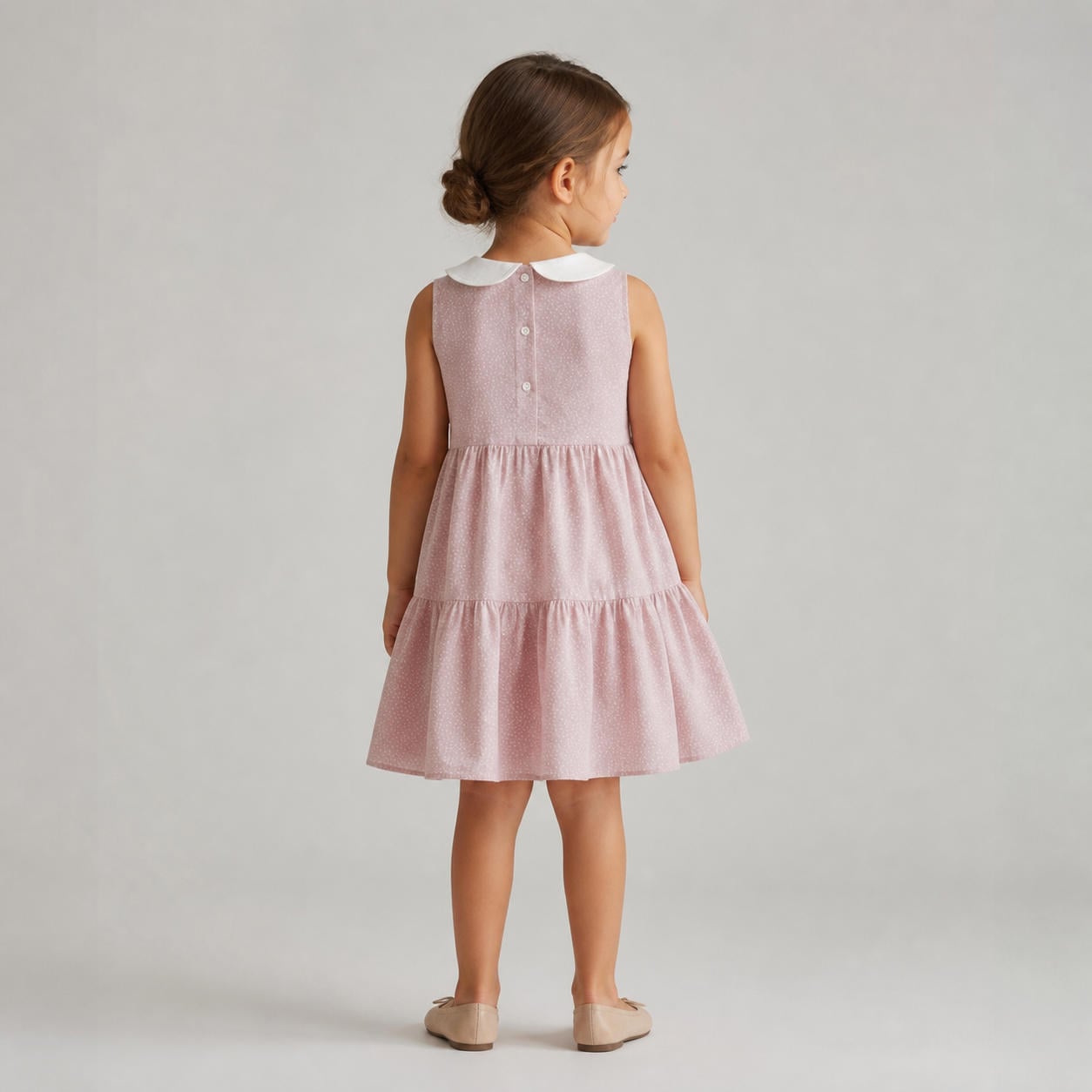 Stufenkleid für Mädchen mit Bubikragen und Taschen (2–10 Jahre) – Ansicht 2