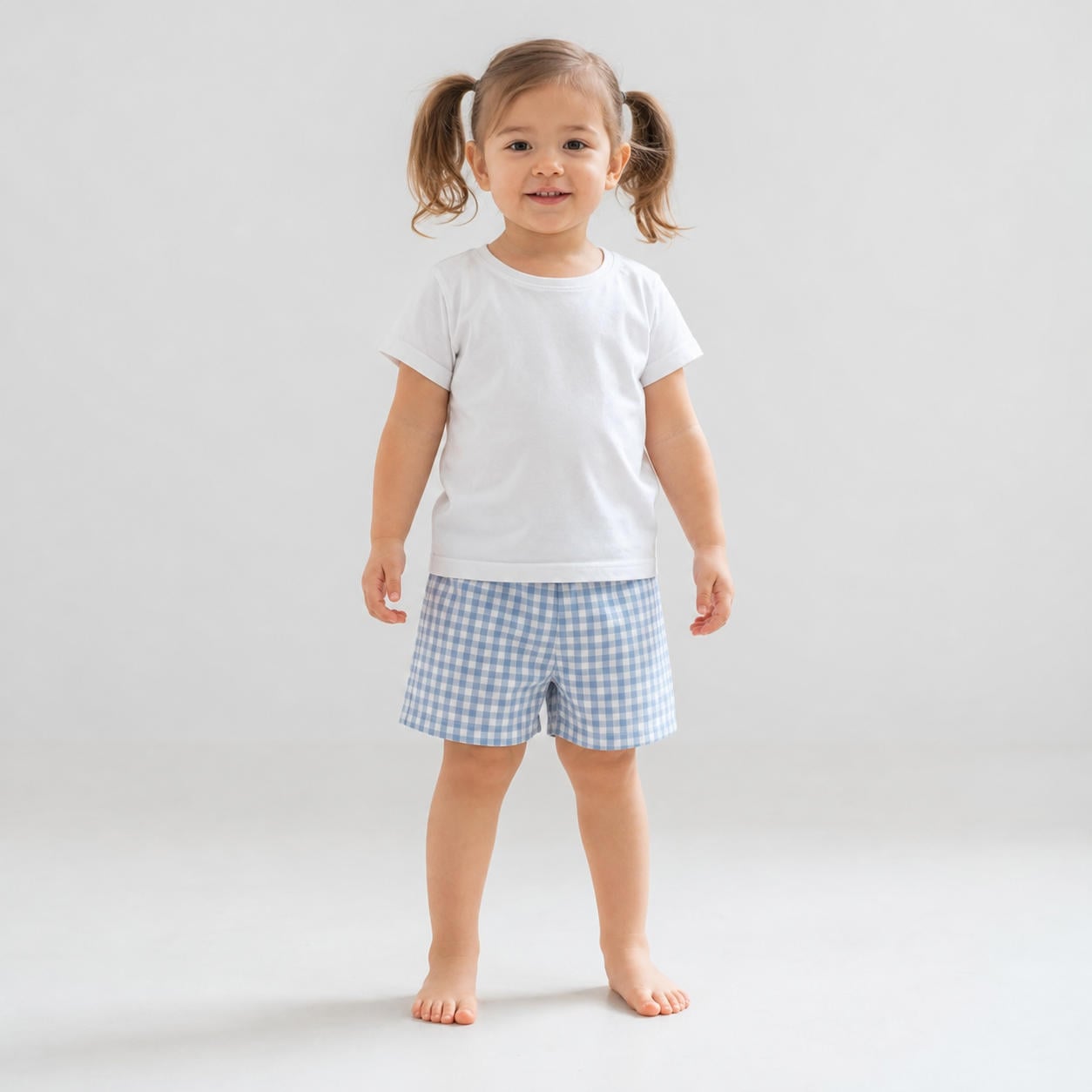Karierte Sommershorts für Kinder aus Baumwolle