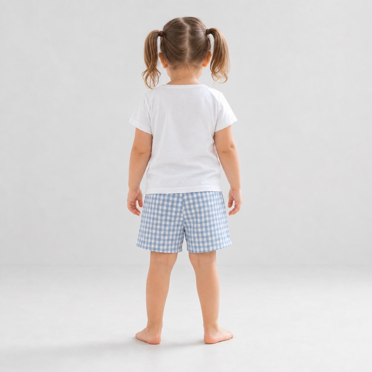 Karierte Sommershorts für Kinder aus Baumwolle – Ansicht 2