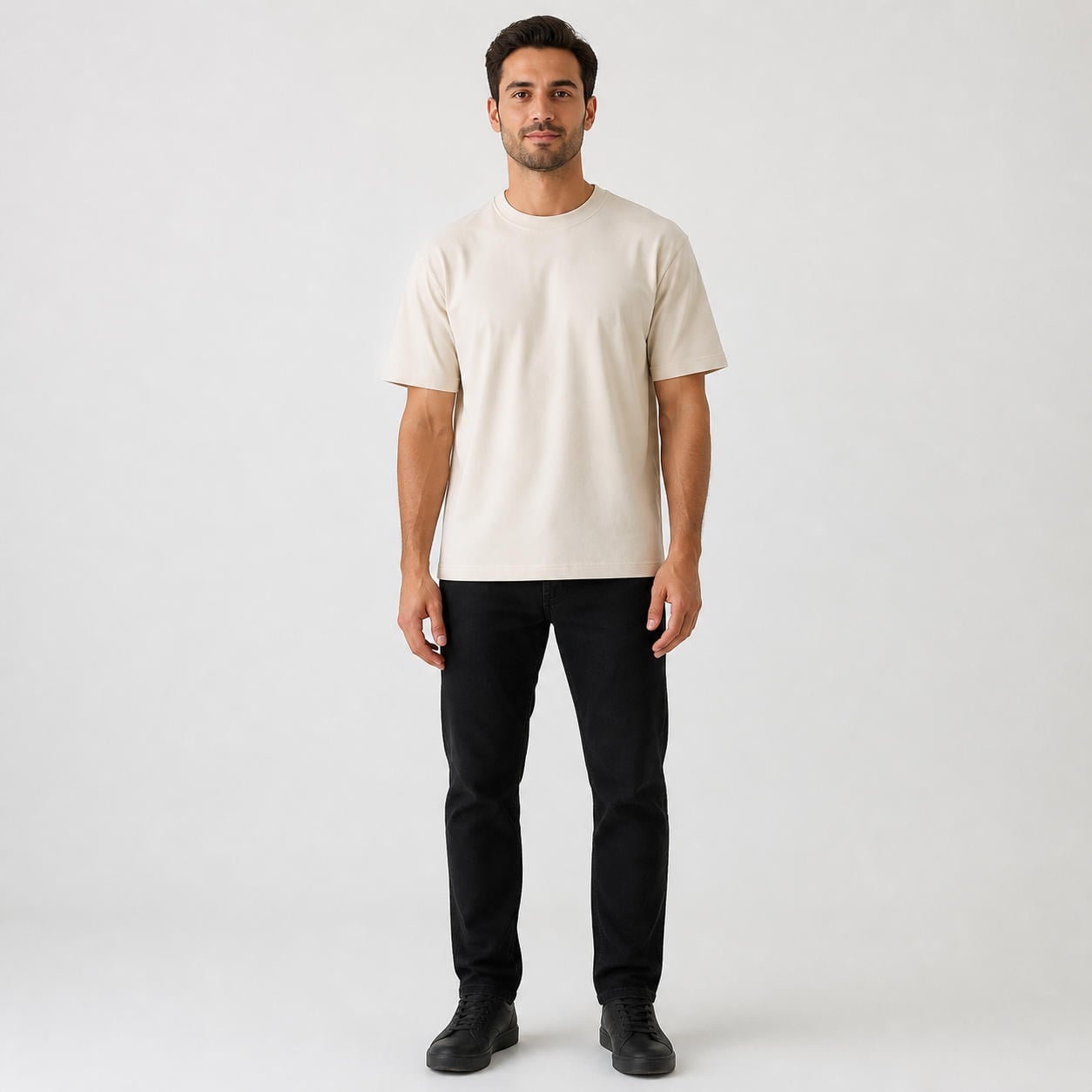 Basic-Oversize-T-Shirt für Herren mit Rundhalsausschnitt