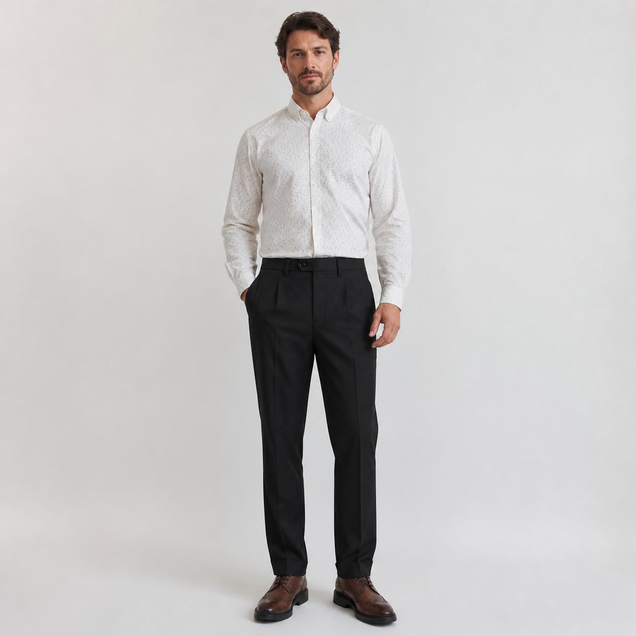 Klassische Herrenhose mit geradem Bein und Taschen