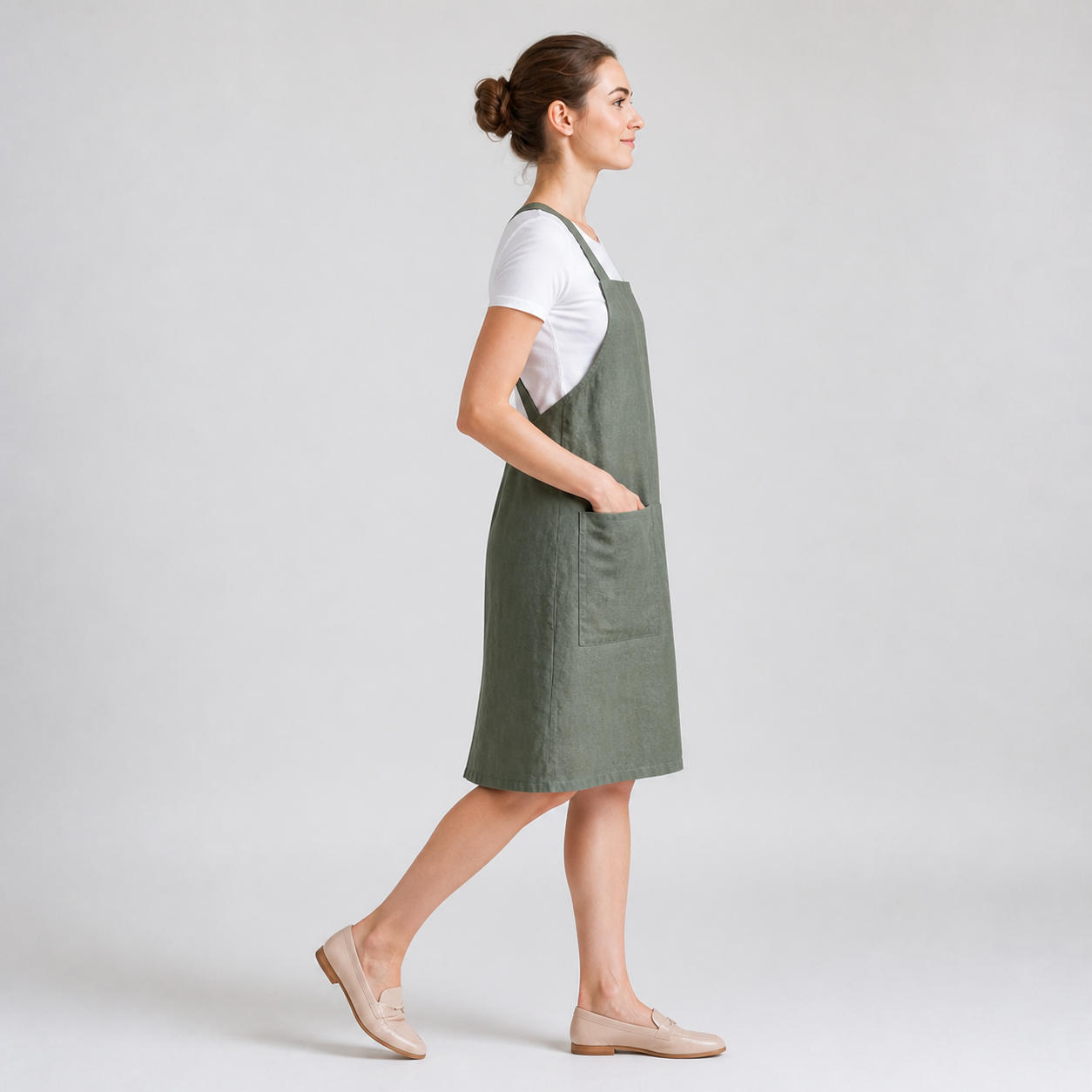 Crossback Linen Kitchen and Workshop Apron – view 3