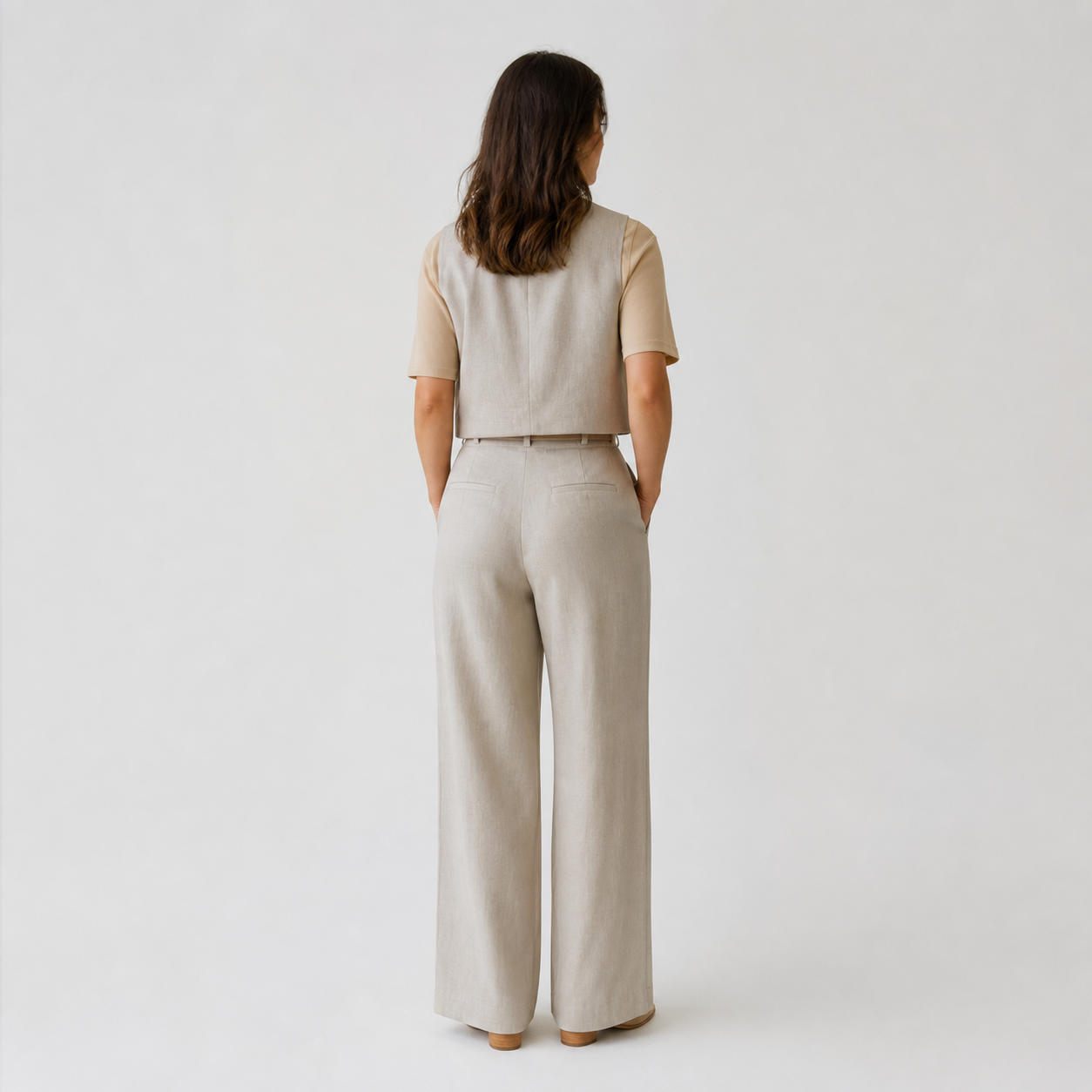 Old Money Linen Set Vest and Wide-Leg Pleated Trouser – view 2