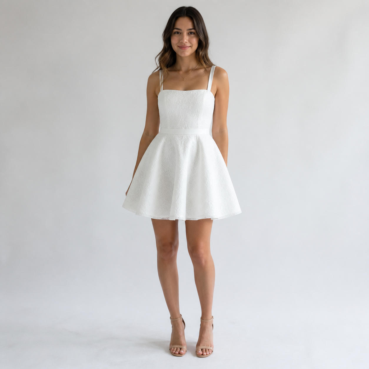 High Waist Circle Skirt Strap Dress