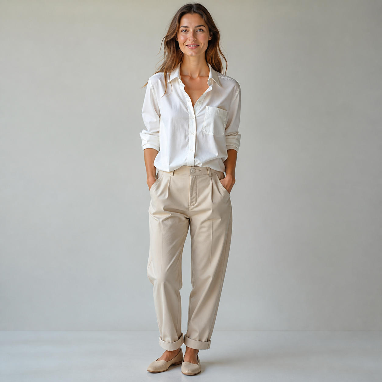 Classic Women's Long-Sleeve Button-Up Shirt