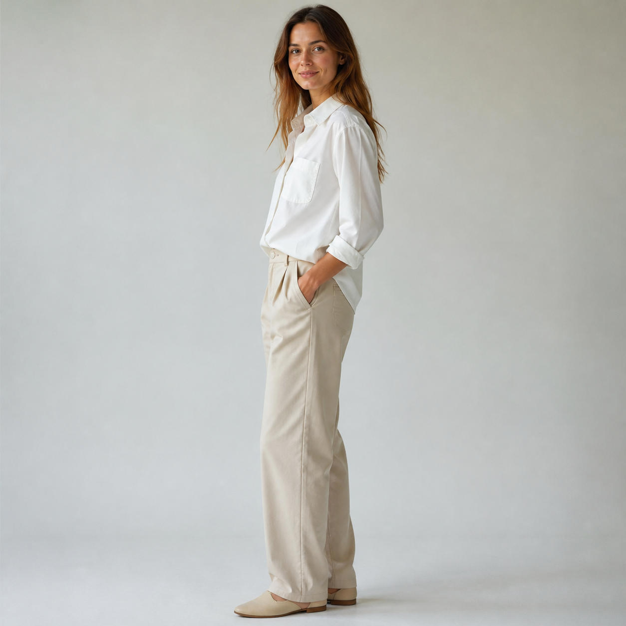 Classic Women's Long-Sleeve Button-Up Shirt – view 3