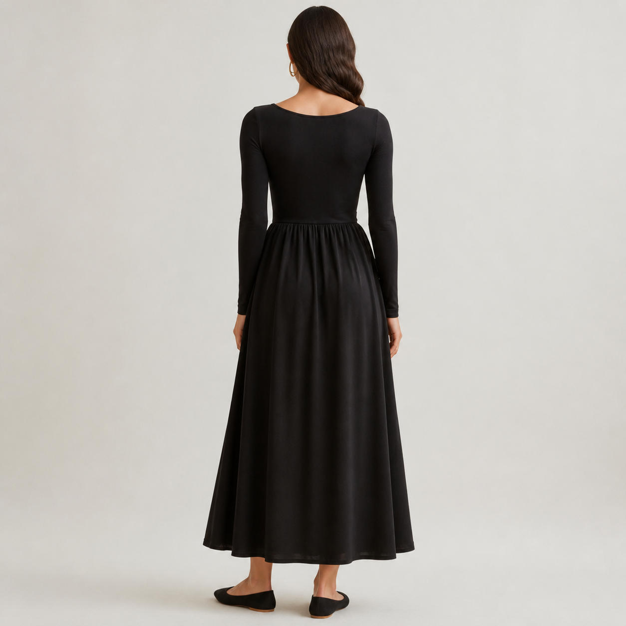 Two-Tone Contrast Midi Dress – view 2