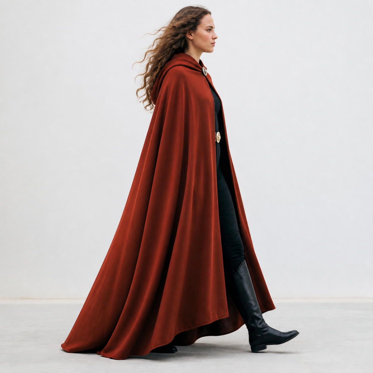 Fantasy Hooded Long Cloak Cape Pattern – view 3