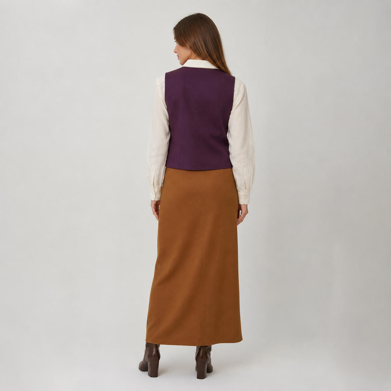Fitted Tailored Vest Top with Front Buttons – view 2