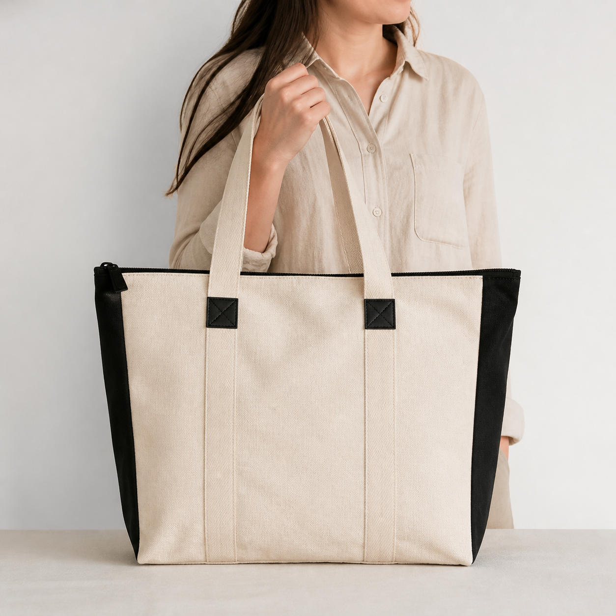 Handmade Fabric Tote Bag with Handles