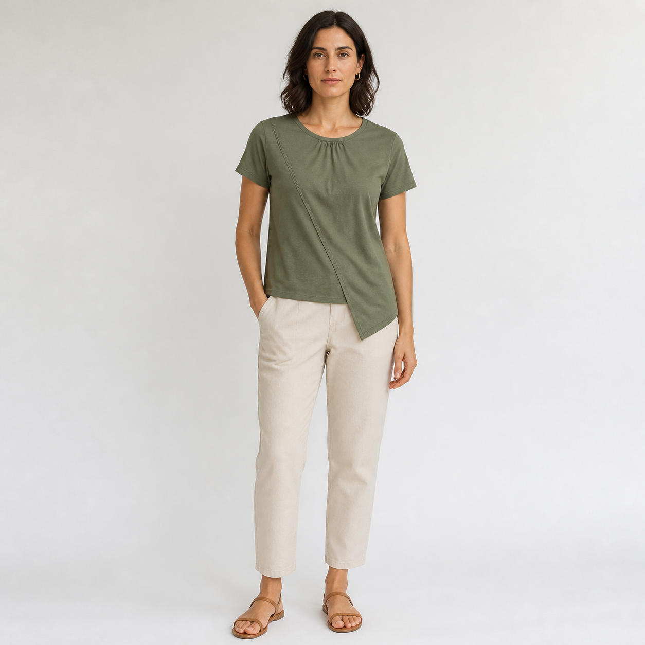 Asymmetrical Oversized Split Short Sleeve T-Shirt