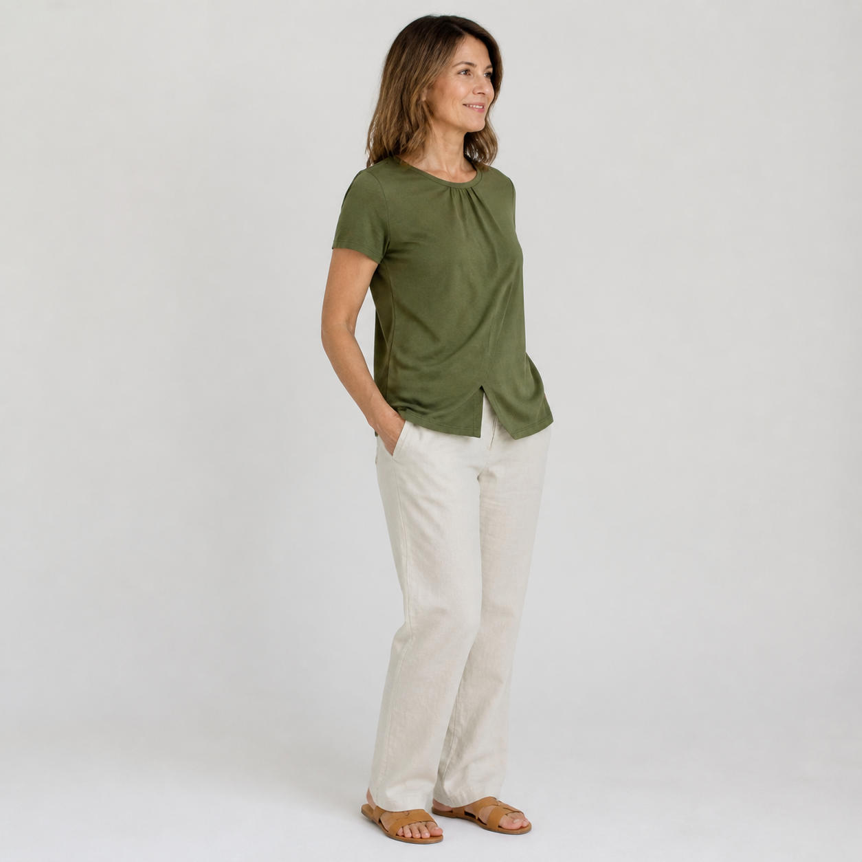 Asymmetrical Oversized Split Short Sleeve T-Shirt – view 3