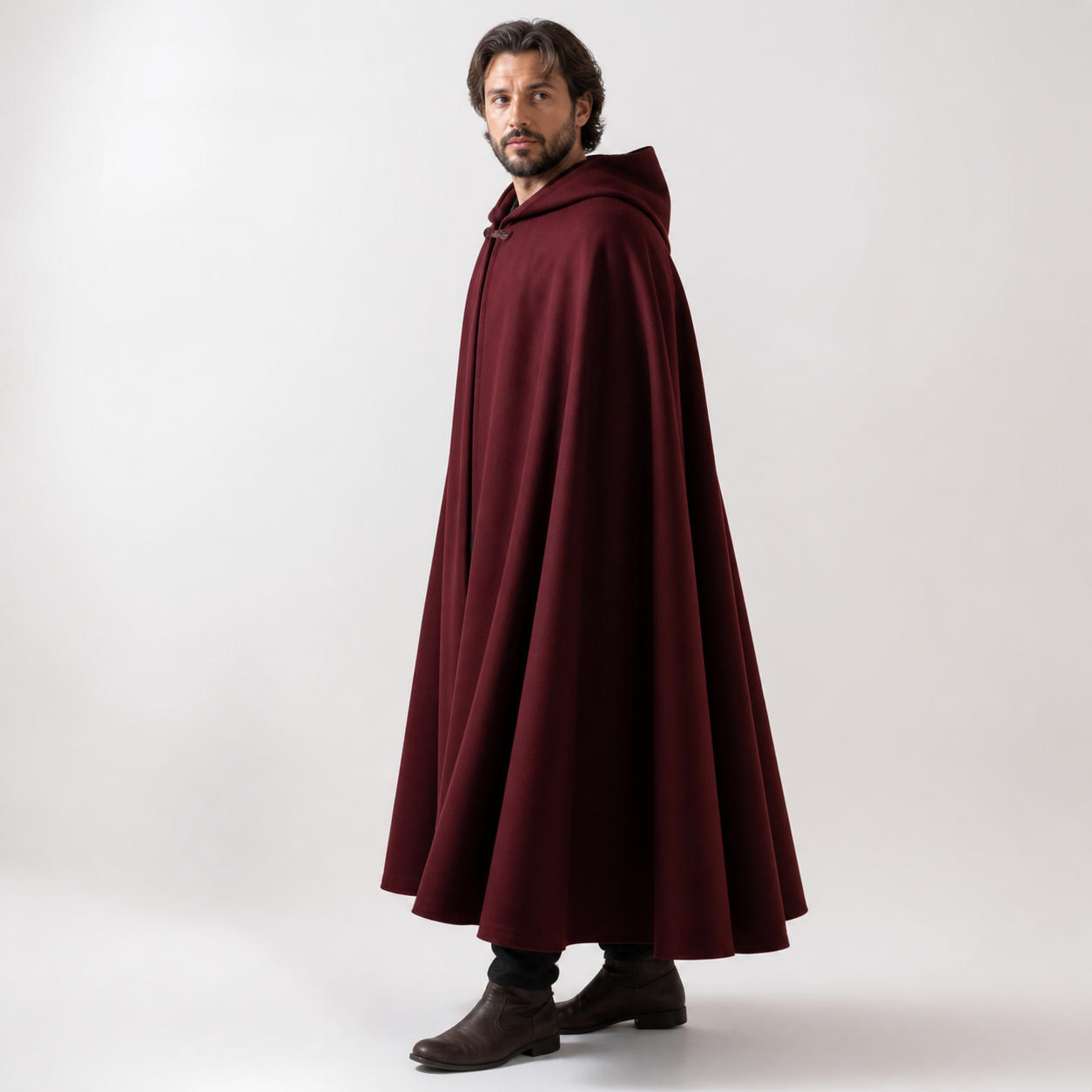 Men's Medieval Hooded Cape Cloak Pattern – view 3