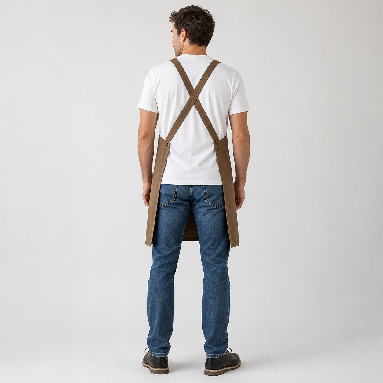 Men's Linen Crossover Strap Apron Pattern – view 2