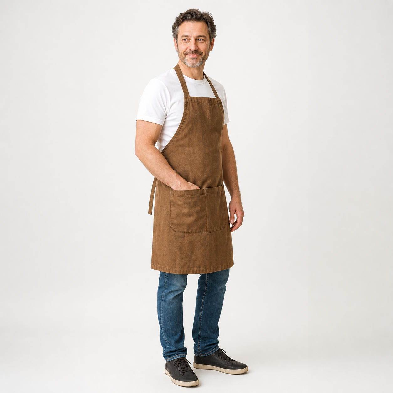 Men's Linen Crossover Strap Apron Pattern – view 3