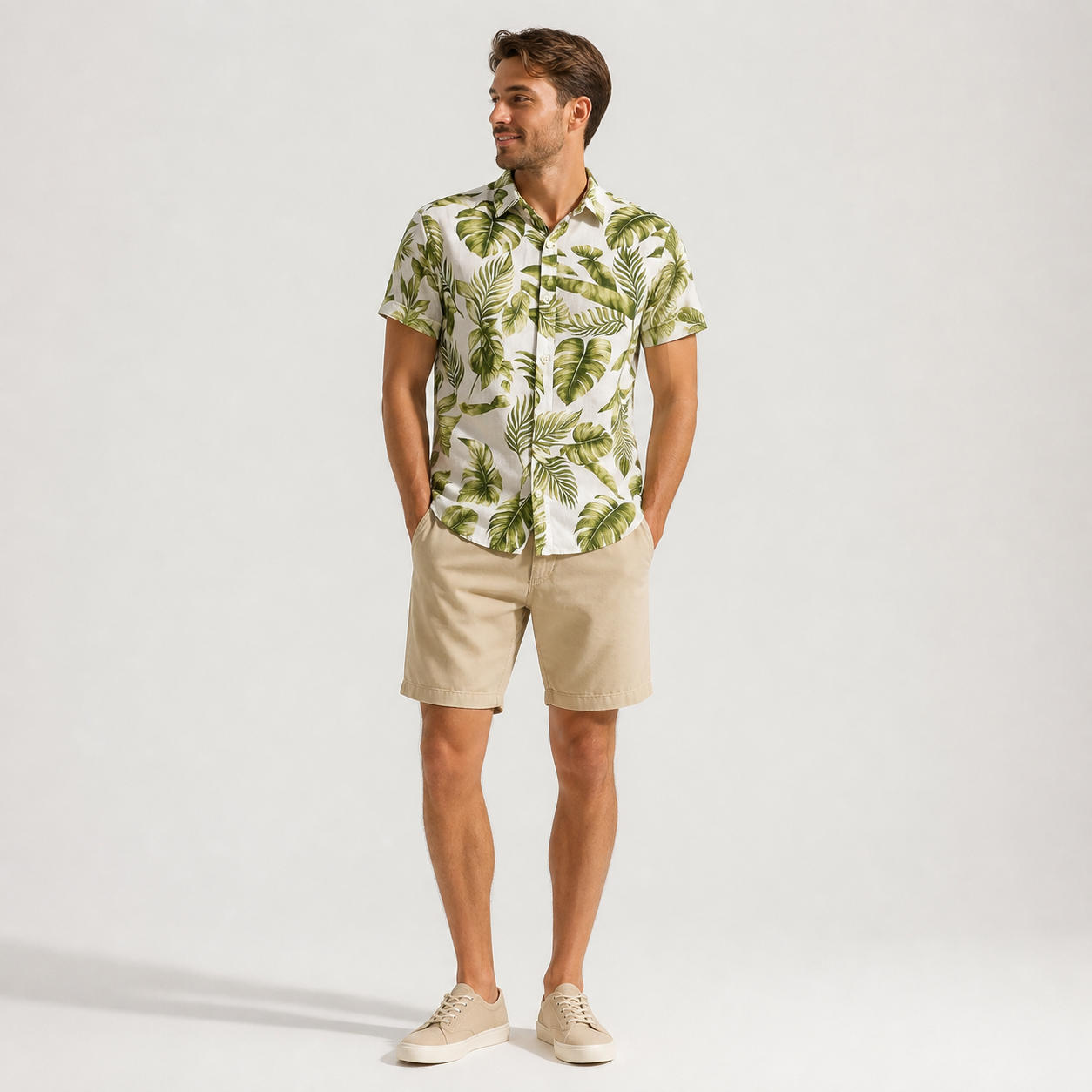 Men's Relaxed Summer Linen Button-Down Shirt