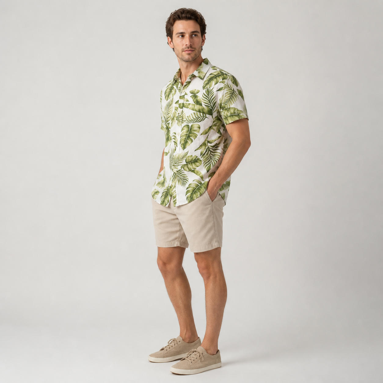 Men's Relaxed Summer Linen Button-Down Shirt – view 3