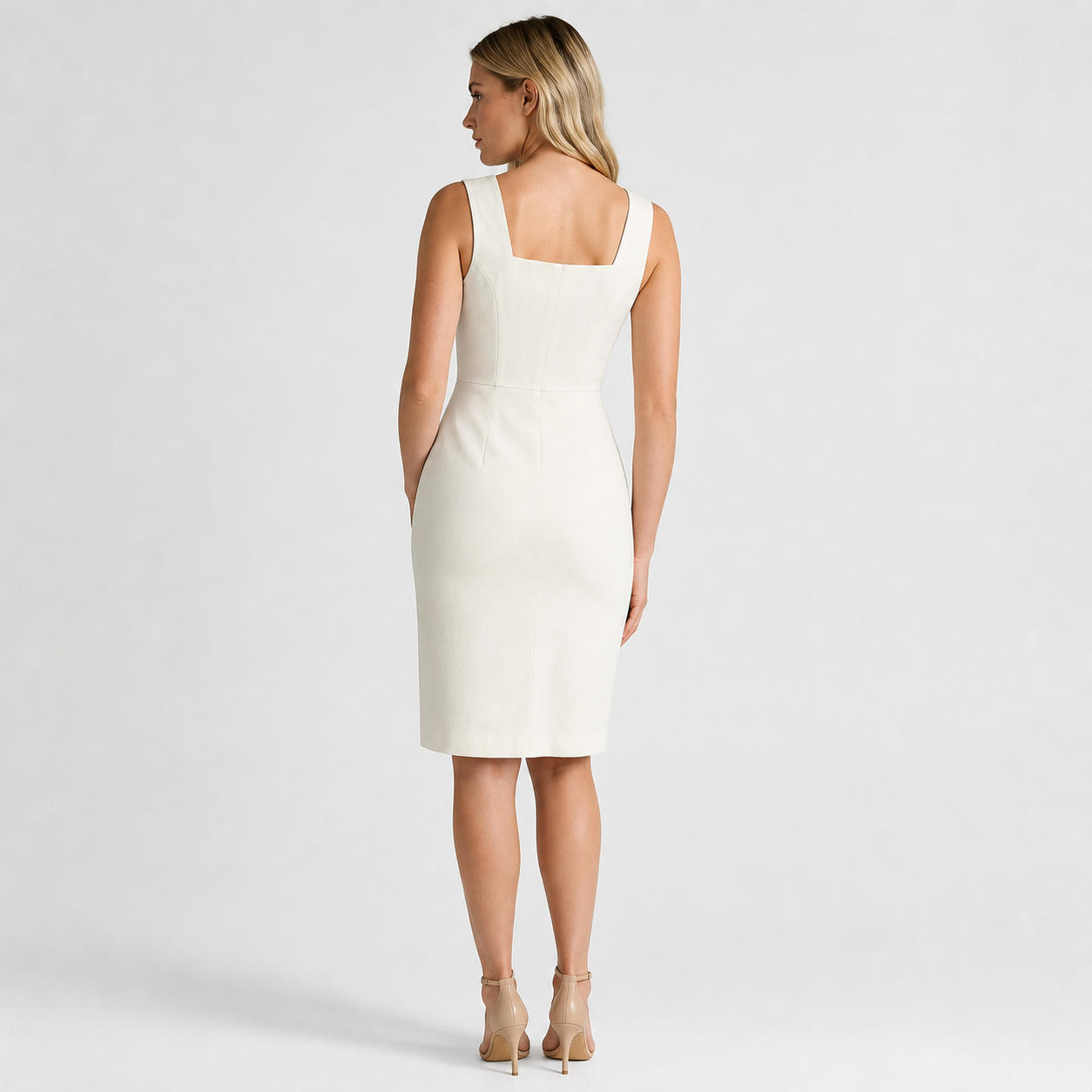 Fitted Bodycon Pencil Dress with Square Neckline – view 2