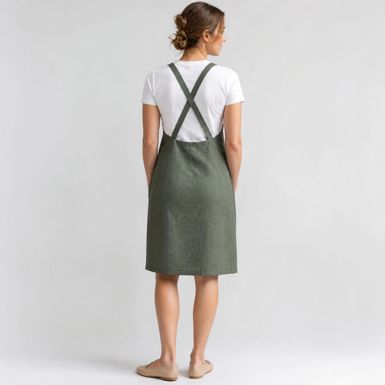 Set of 4 Japanese Crossback Pinafore Kitchen & Craft Aprons – view 2