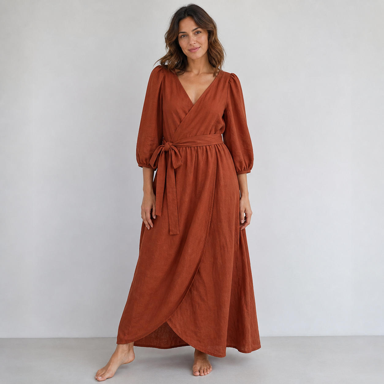 Bundle of 5 Minimalist Maxi and Wrap Linen Dresses