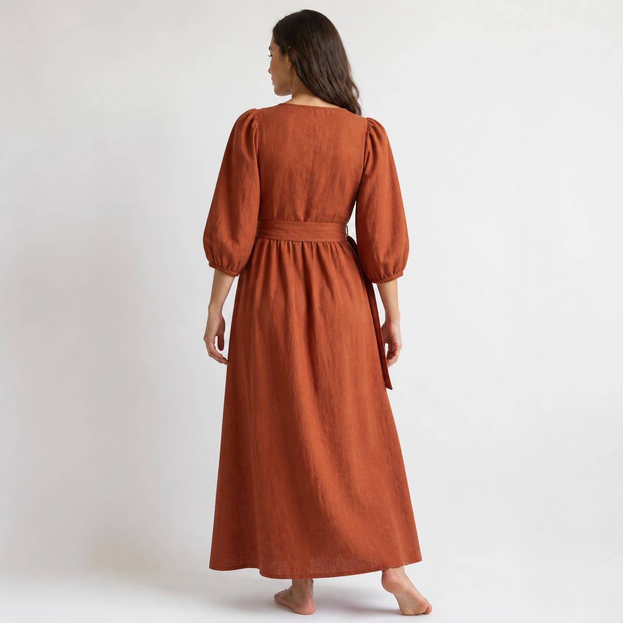 Bundle of 5 Minimalist Maxi and Wrap Linen Dresses – view 2
