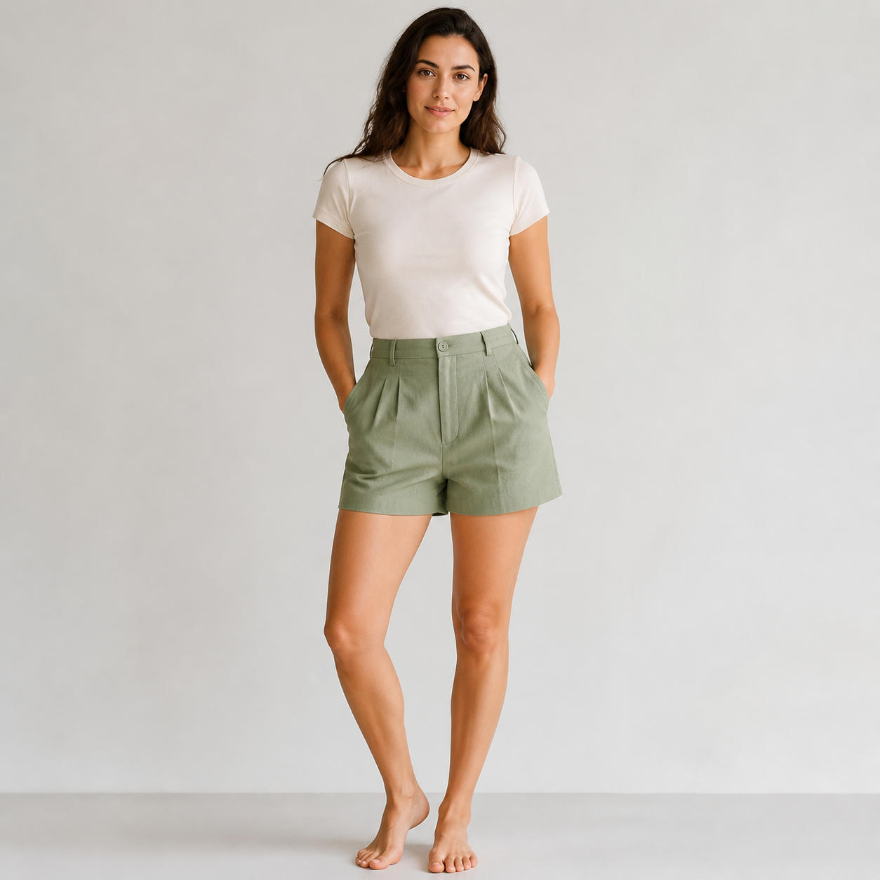 Two-in-One Pants Set with Wide-Leg Palazzo Trousers and Pleated Shorts