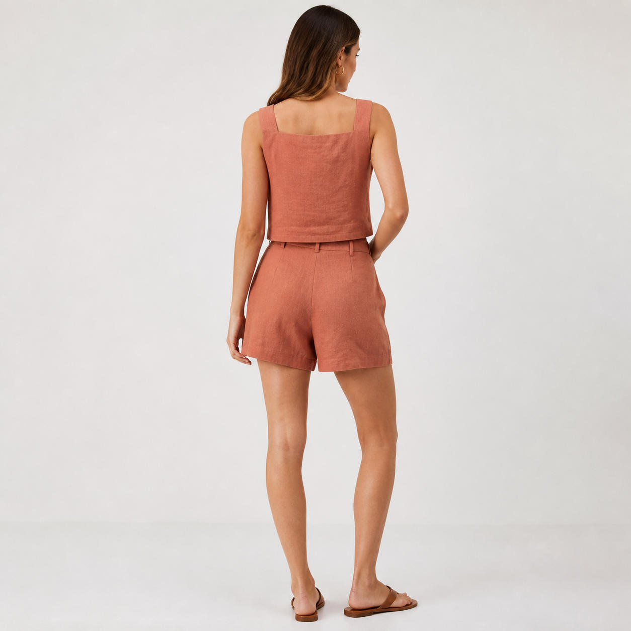 Summer Minimalist Linen Top and Shorts Co-Ord Set – view 2