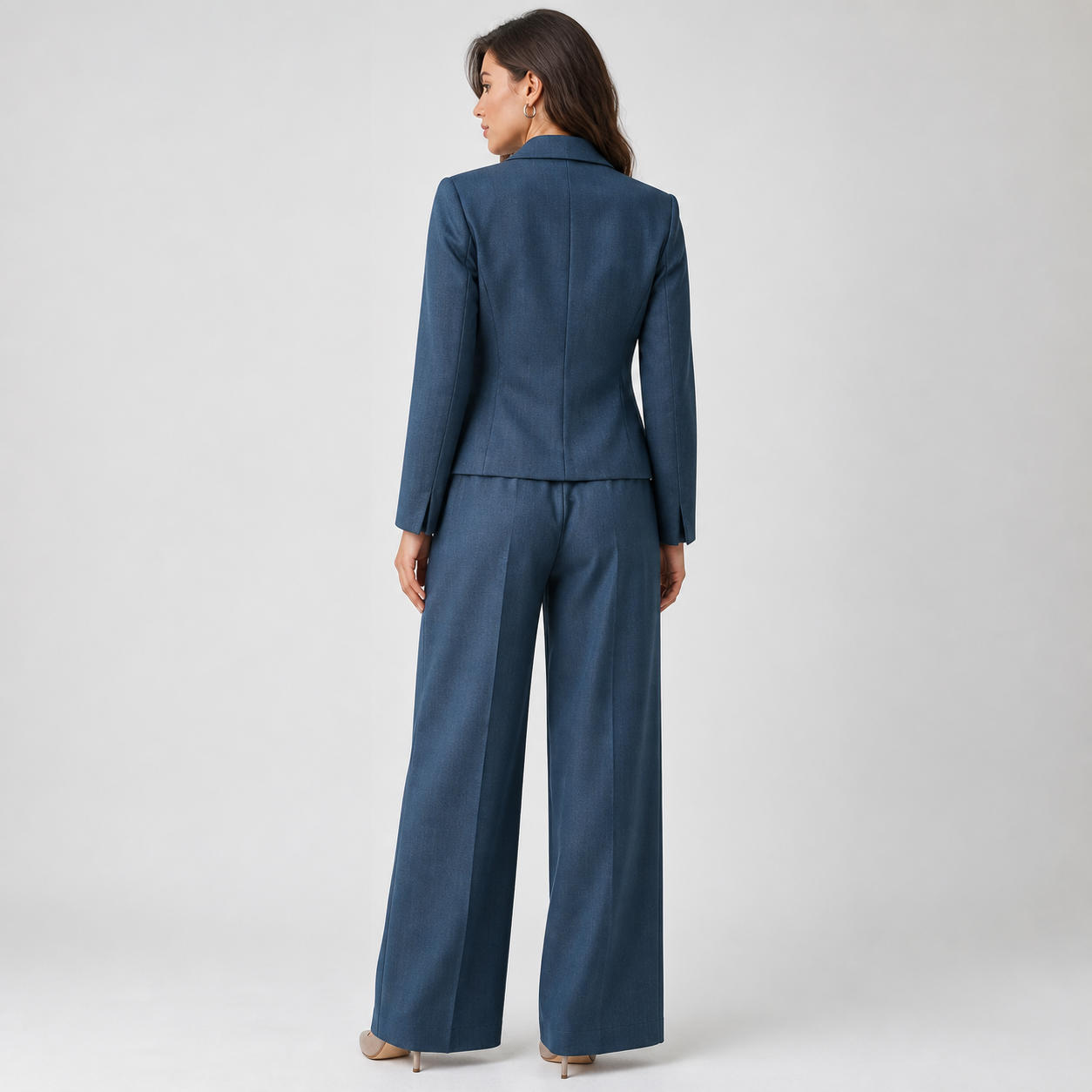 Tailored 3-Piece Suit Set with Blazer Jacket, Belted Vest, and Wide-Leg Pants – view 2