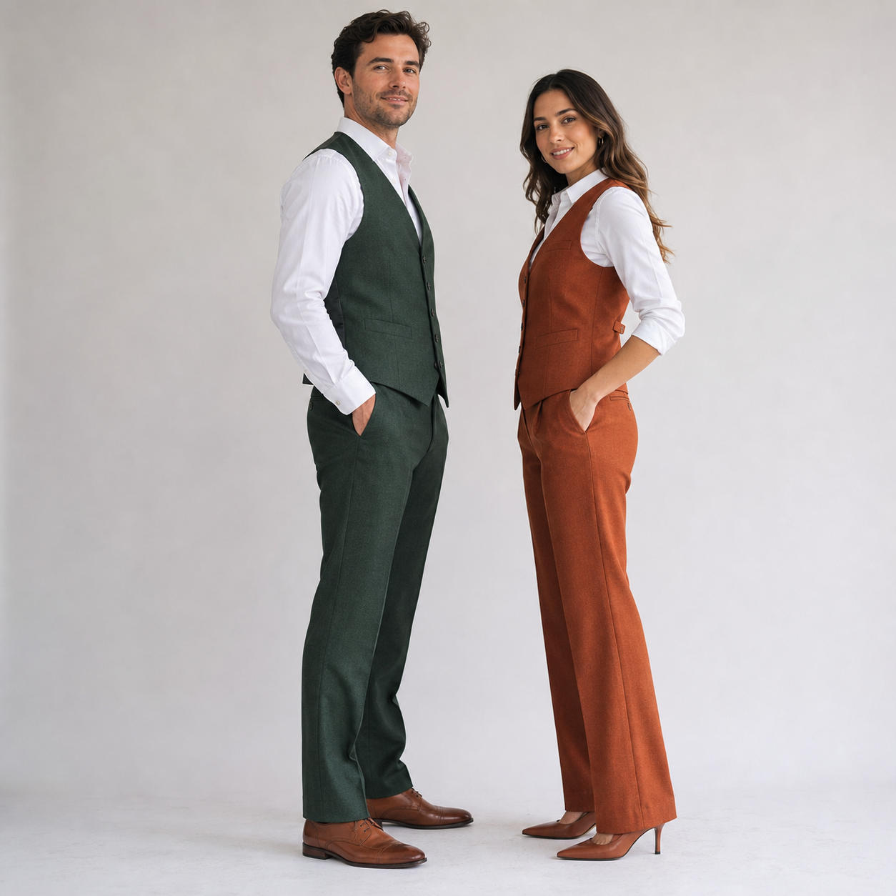 Couples Matching Tailored Vests Set for Women and Men – view 3