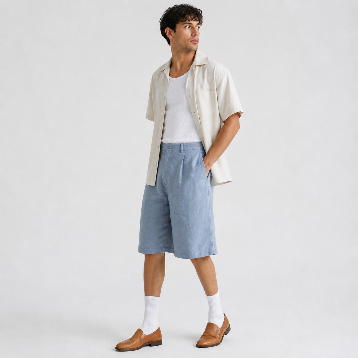 Men's Relaxed Fit Wide-Leg Summer Shorts – view 3