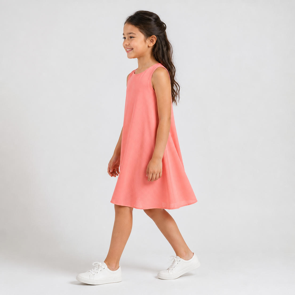 Girls Sleeveless Flowy Tent Dress (2-10 Years) – view 3