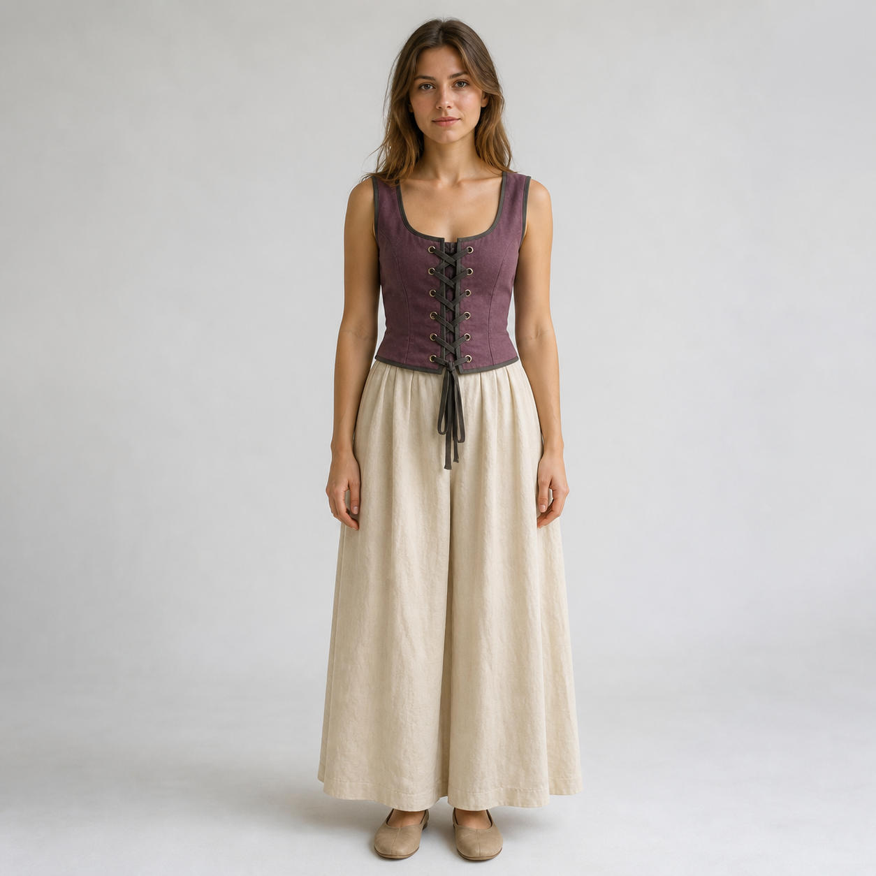 Renaissance Historical Bodice Lace-Up Corset Top