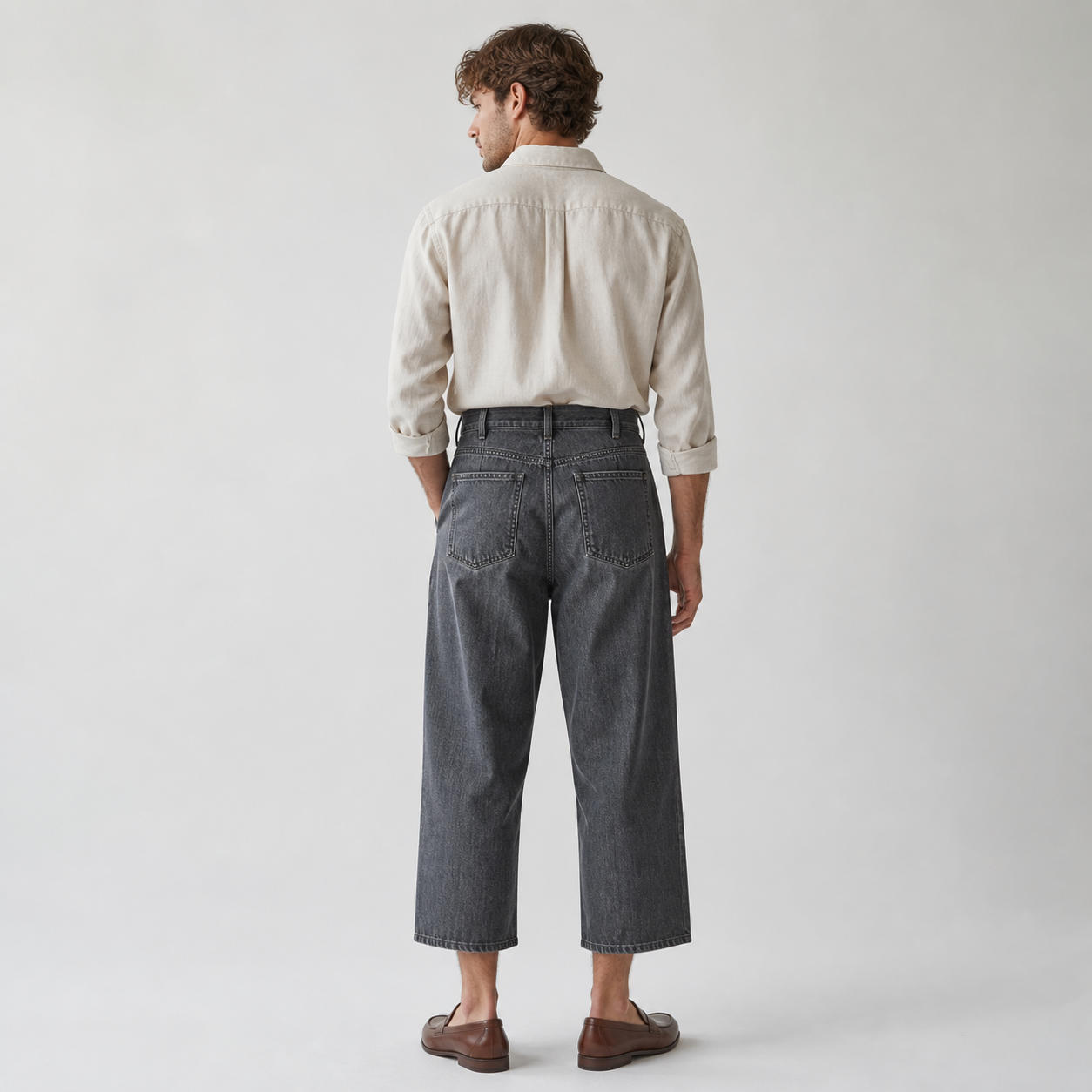 Men's 90s Streetwear Baggy Pleated Capri Pants – view 2