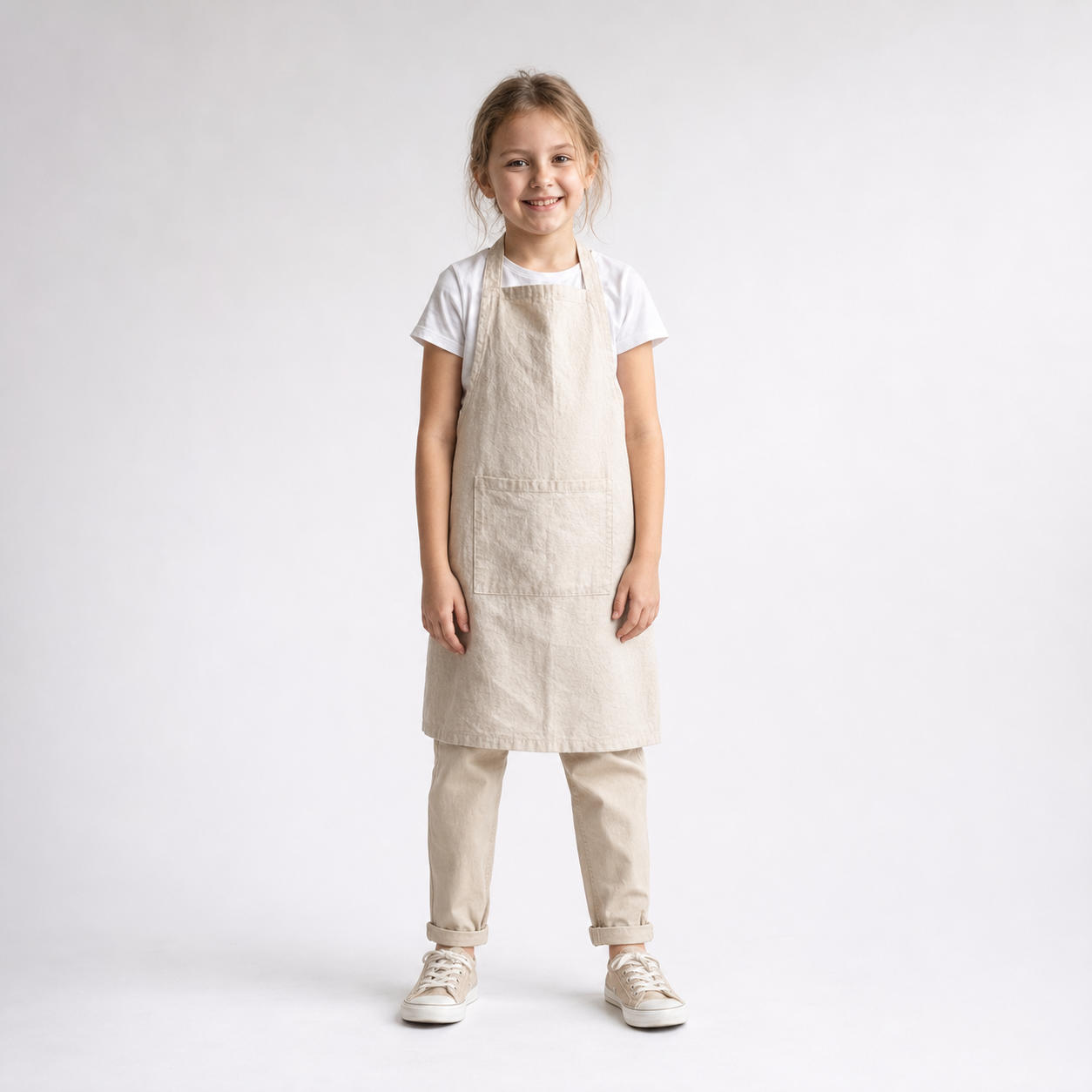 Kids Linen Crossback Apron