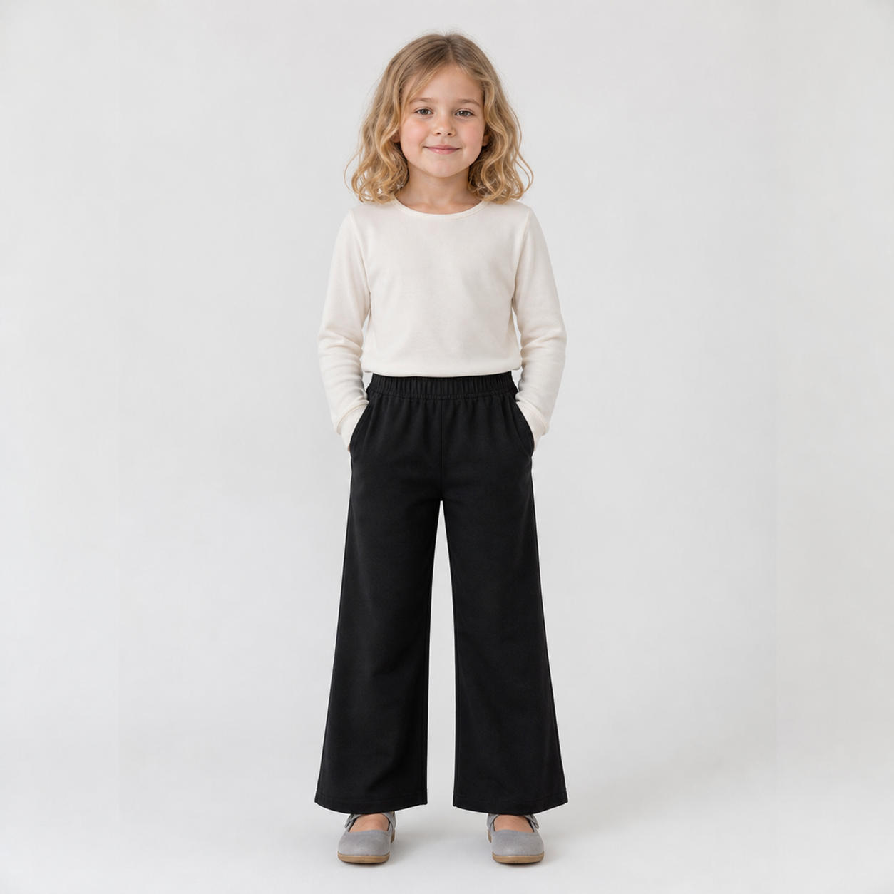 Kids Flared Wide Leg Pants Trousers