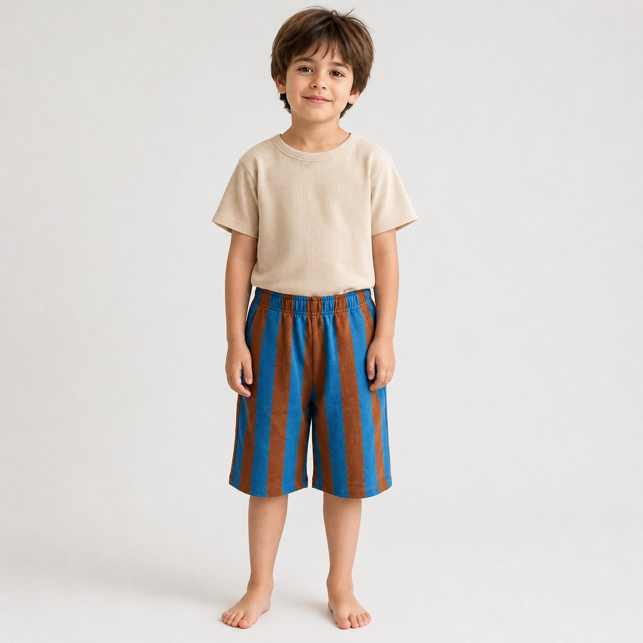 Kids Elastic Waist Bermuda Summer Shorts