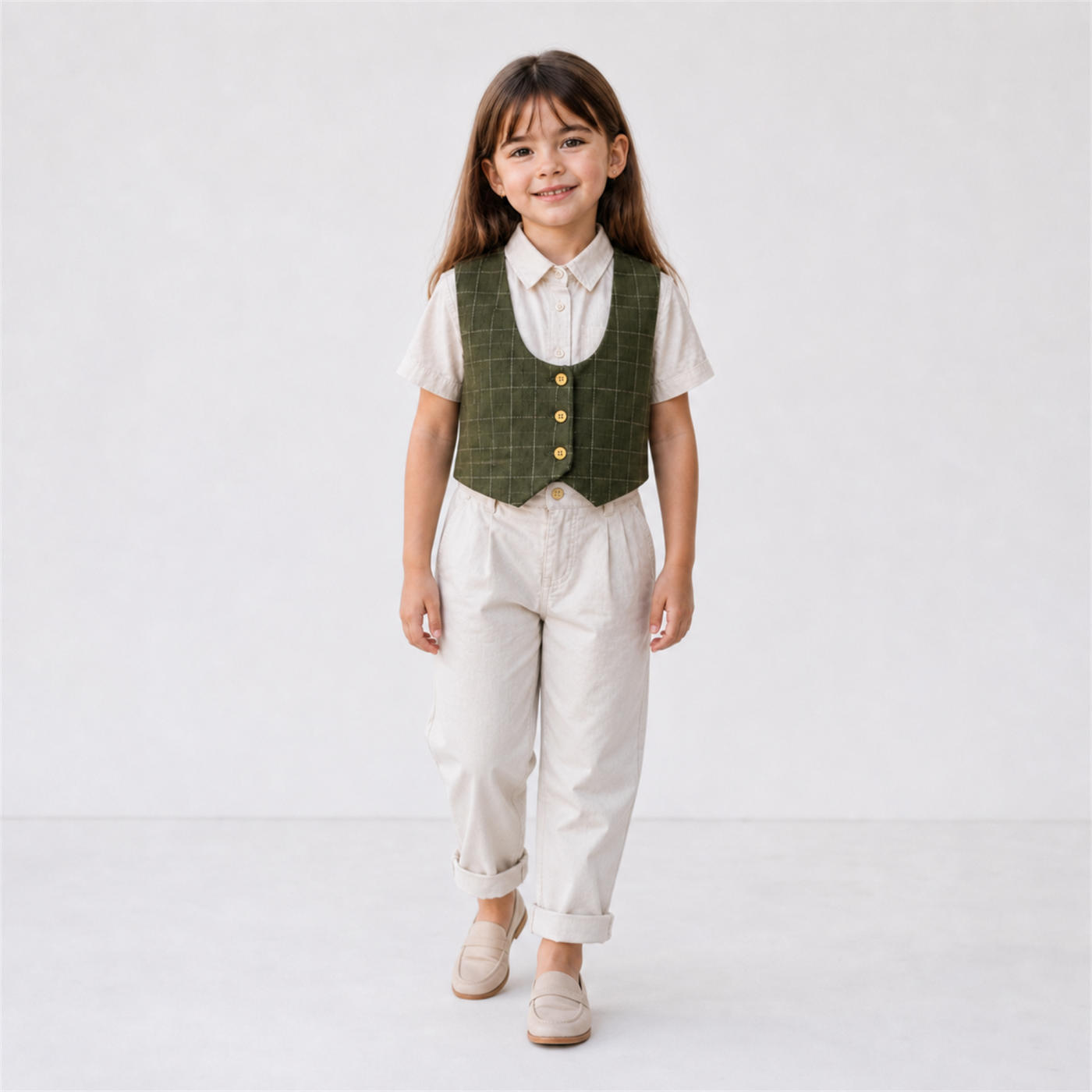Girls waistcoat button front vest