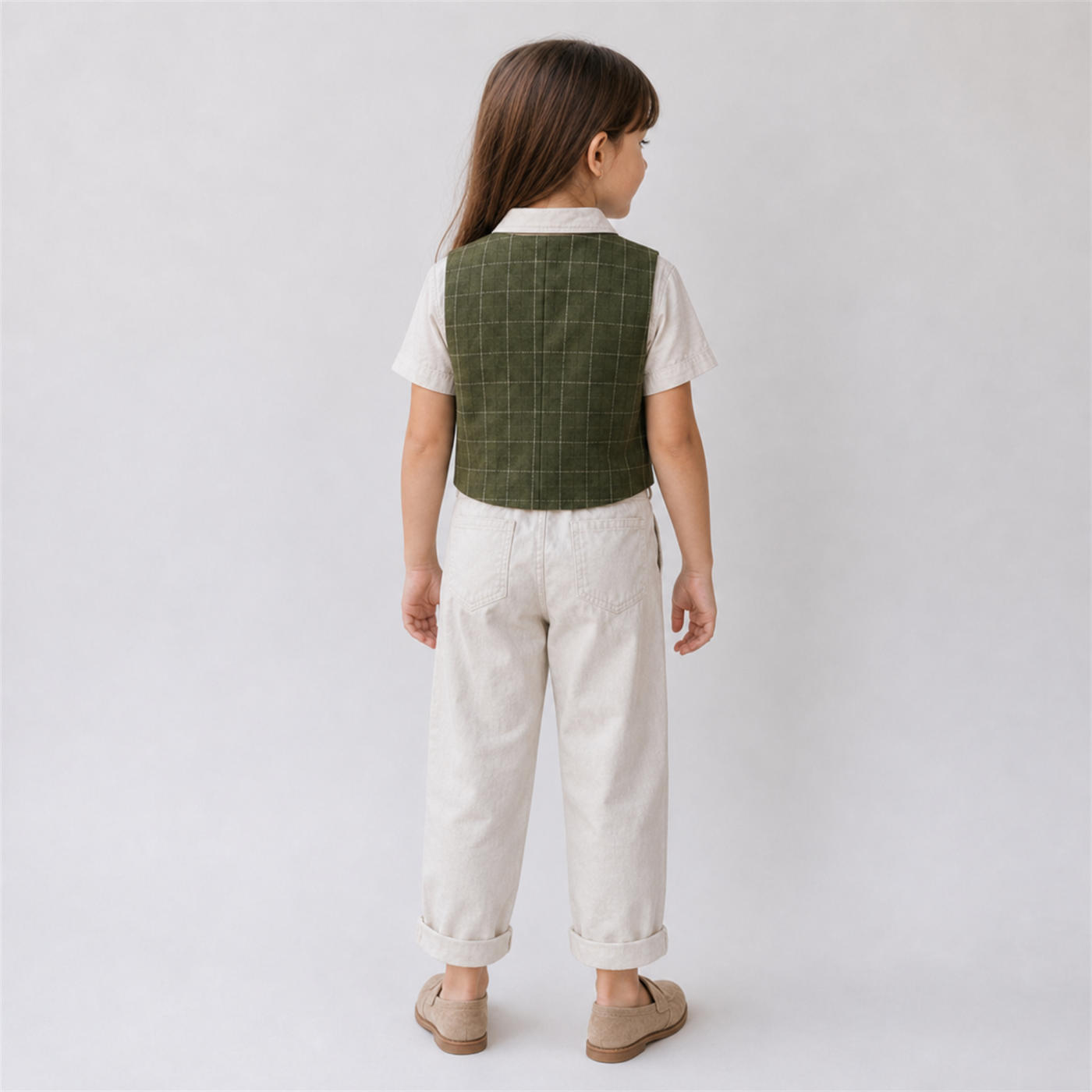 Girls waistcoat button front vest – view 2