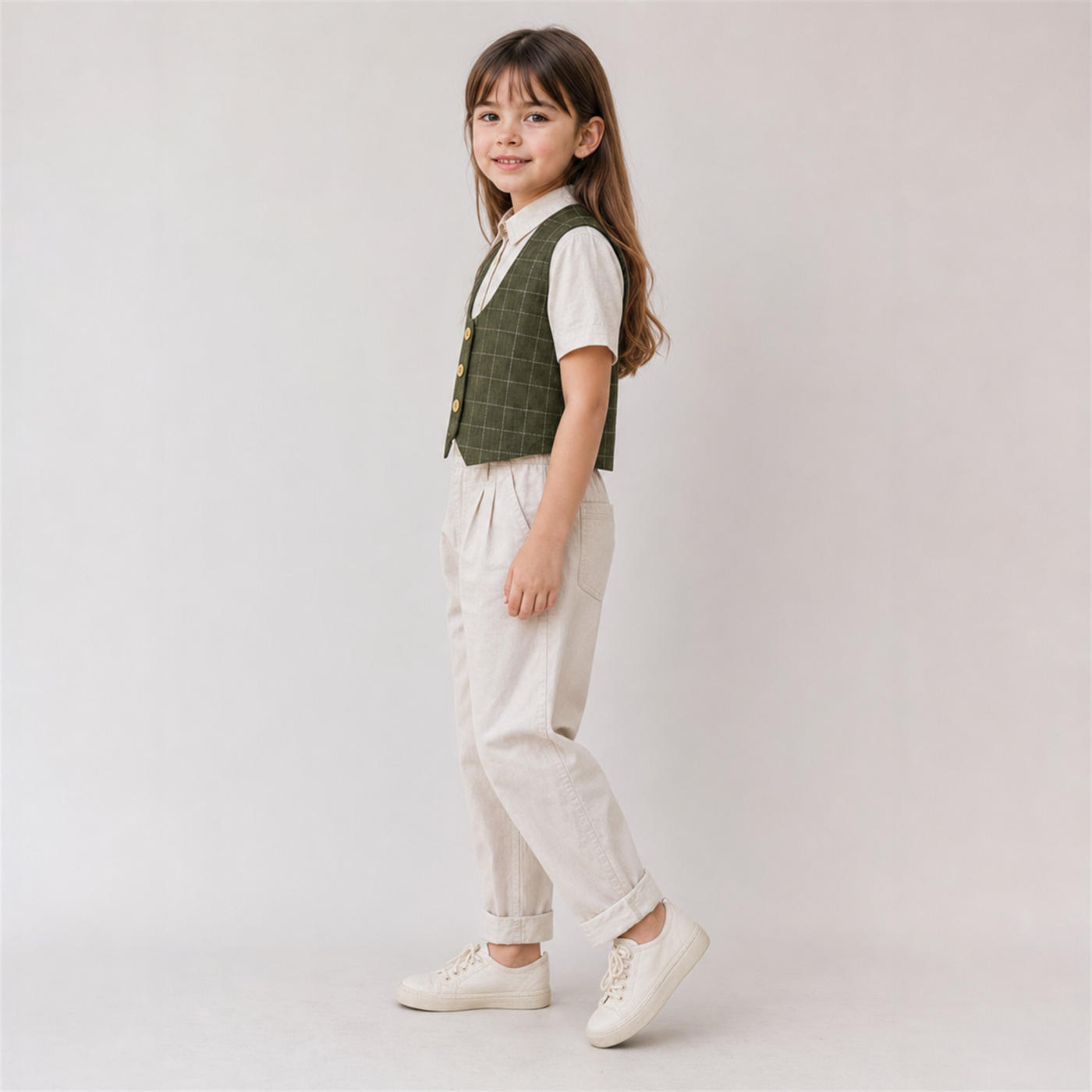 Girls waistcoat button front vest – view 3