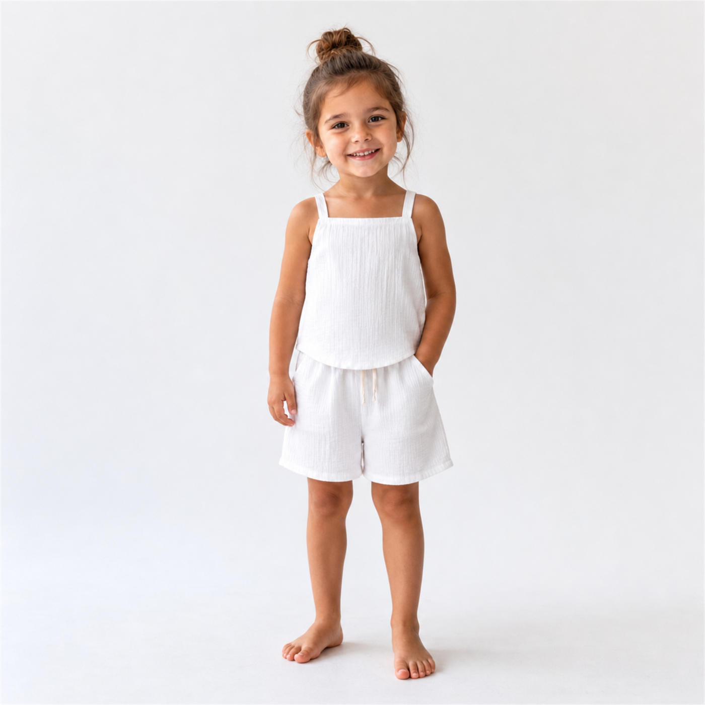 Girls' sleeveless top and shorts