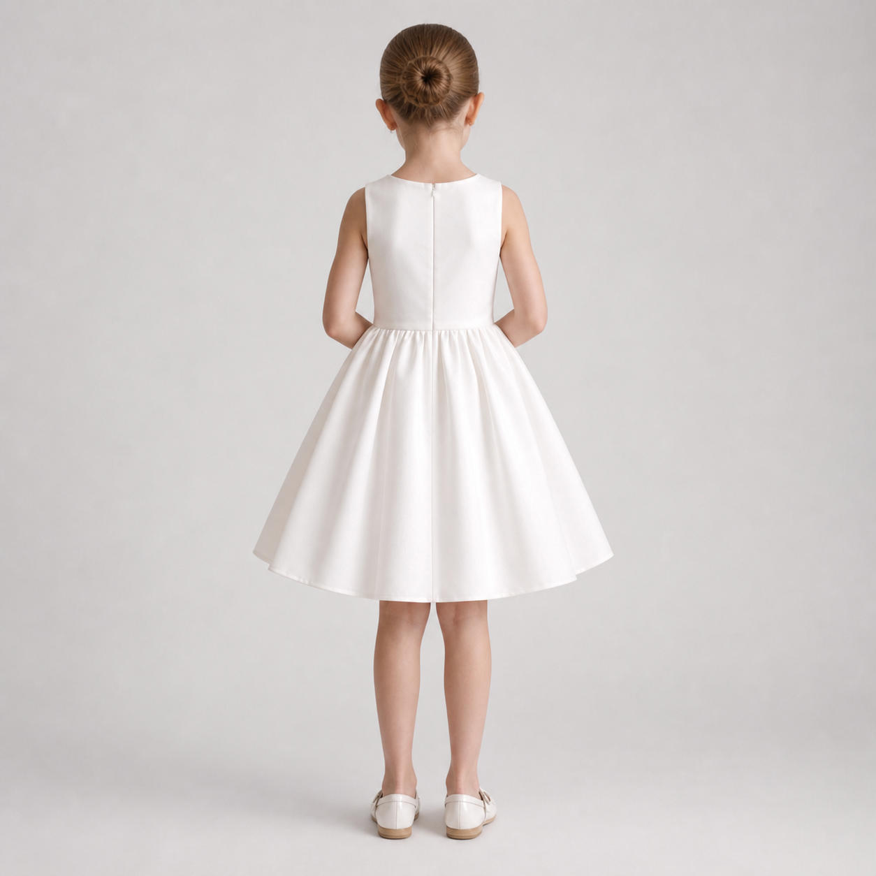 Girls Sleeveless Party Dress with Gathered Skirt – view 2