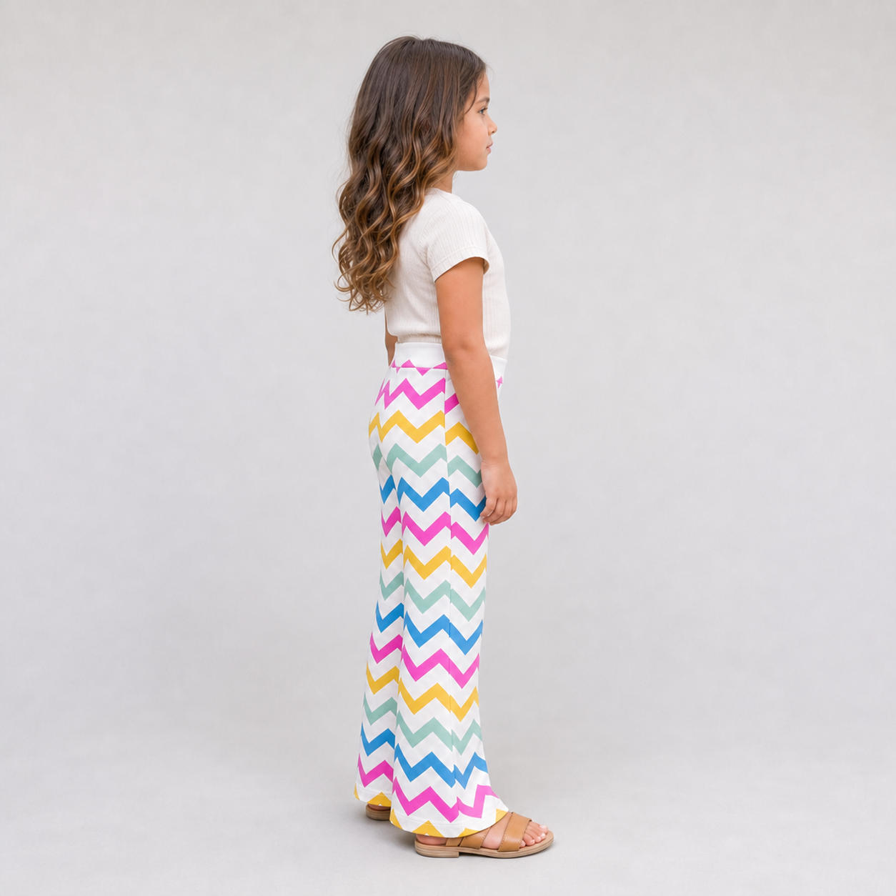 Girls Chevron Flared Jersey Pants – view 3