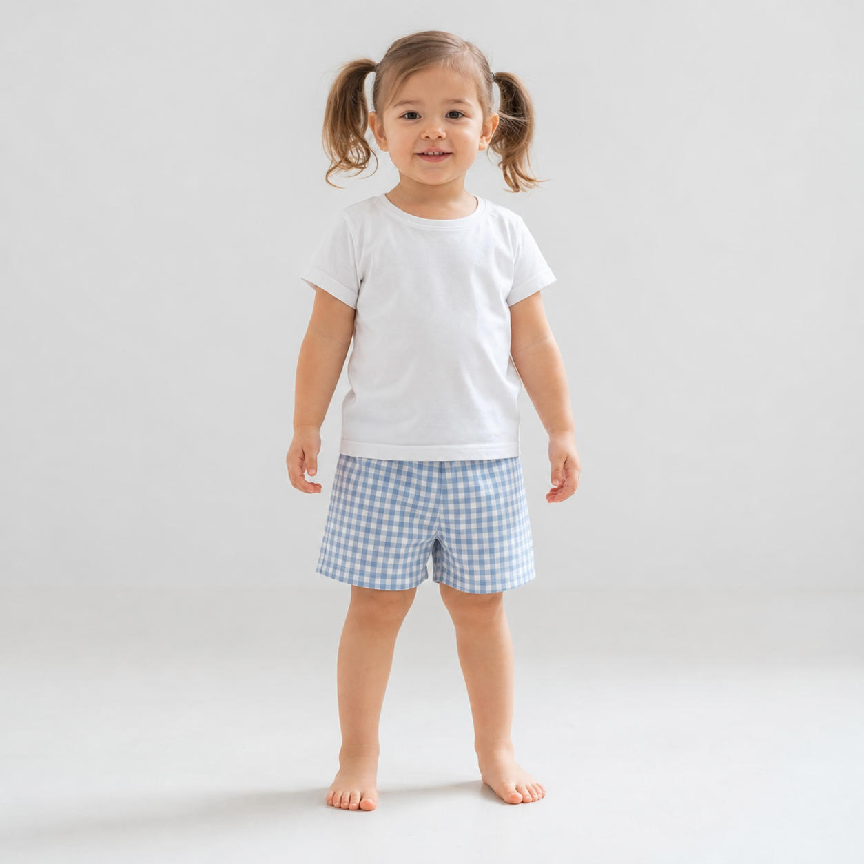 Kids Gingham Cotton Summer Shorts